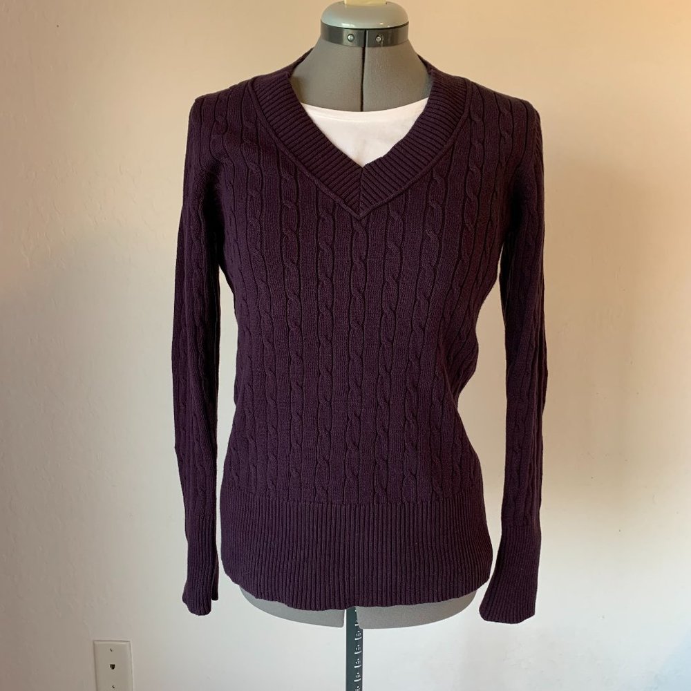 LOFT Purple V-neck Sweater